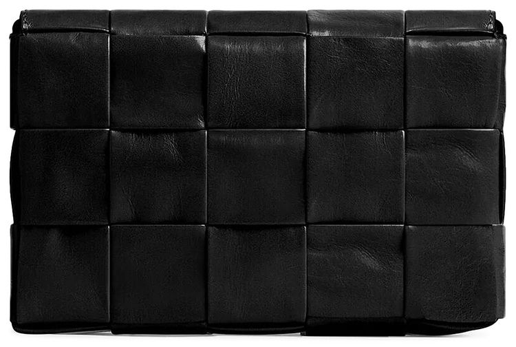 Bottega Veneta Paper Calf Mini Cassette Bag BlackSilver