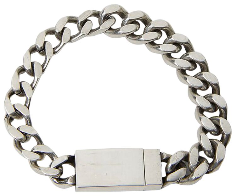 Saint Laurent Curb Chain Bracelet Silver