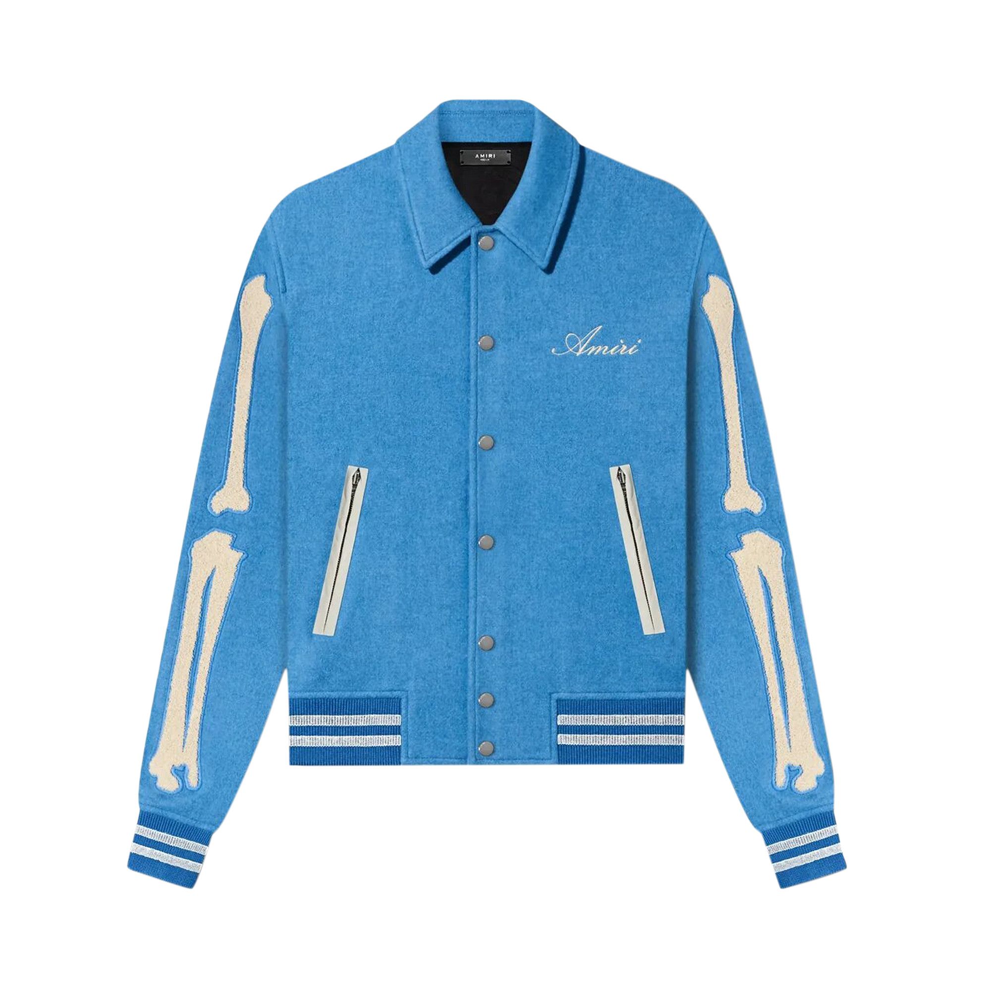 Buy Amiri Bones Varsity Jacket 'Blue' - PS23MOS002 463 BLUE | GOAT