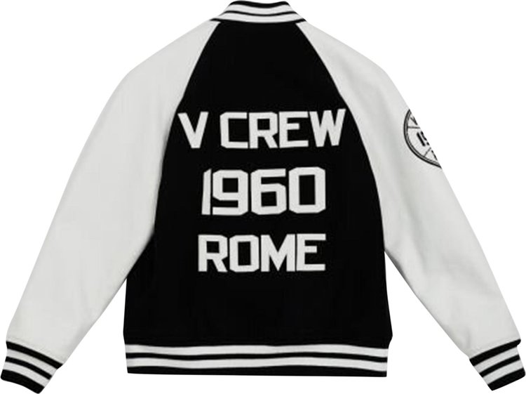 Valentino V Crew Patch Bomber Jacket EbonyCamel