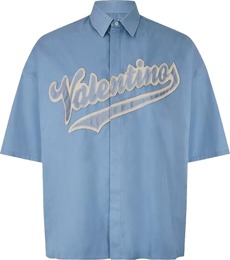 Valentino Patch Maxi Logo Short-Sleeve Shirt 'Blue'