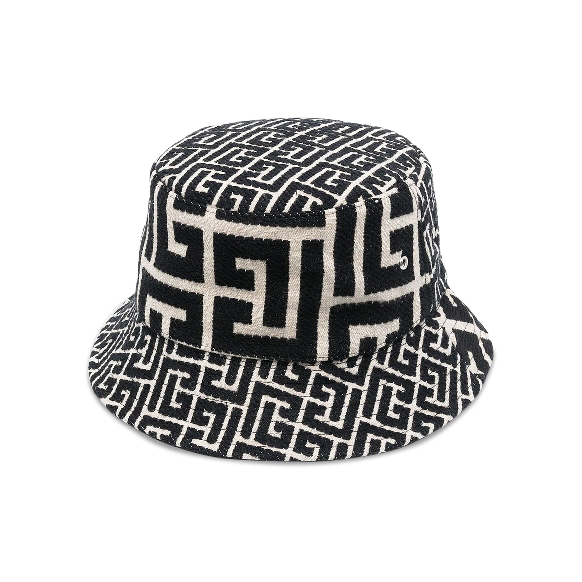 Balmain Black Monogram Bucket Hat