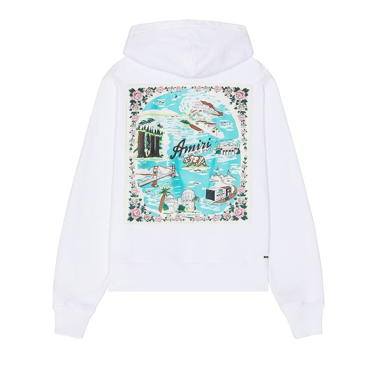 Amiri California Hawaiian Hoodie White