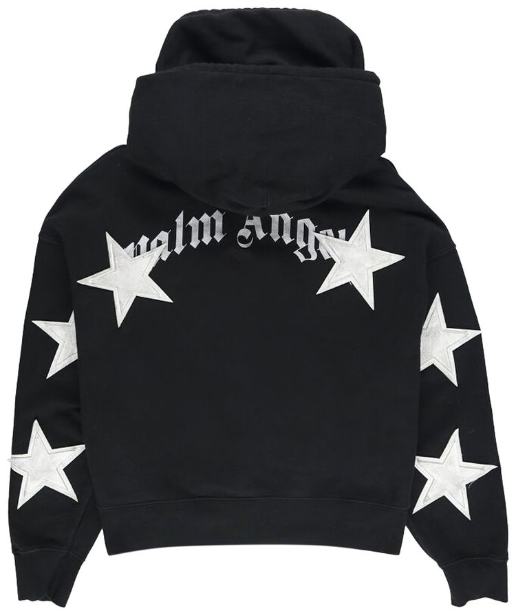 Palm Angels Patched Stars Vintage Hoodie Black