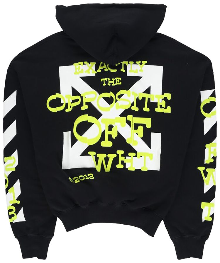 Off White Opposite Arrow Boxy Hoodie BlackLime