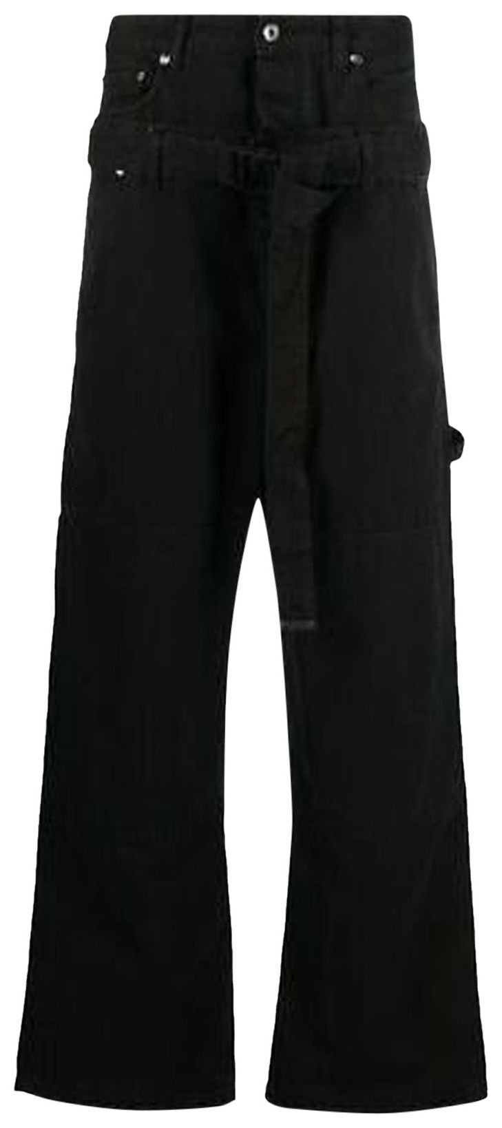 Off White Wave Off Canvas Double Over Pants Black