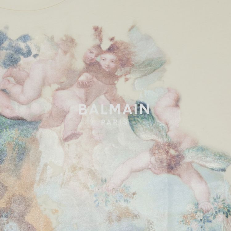 Balmain Pastel Printed Cropped T Shirt FicellePastel