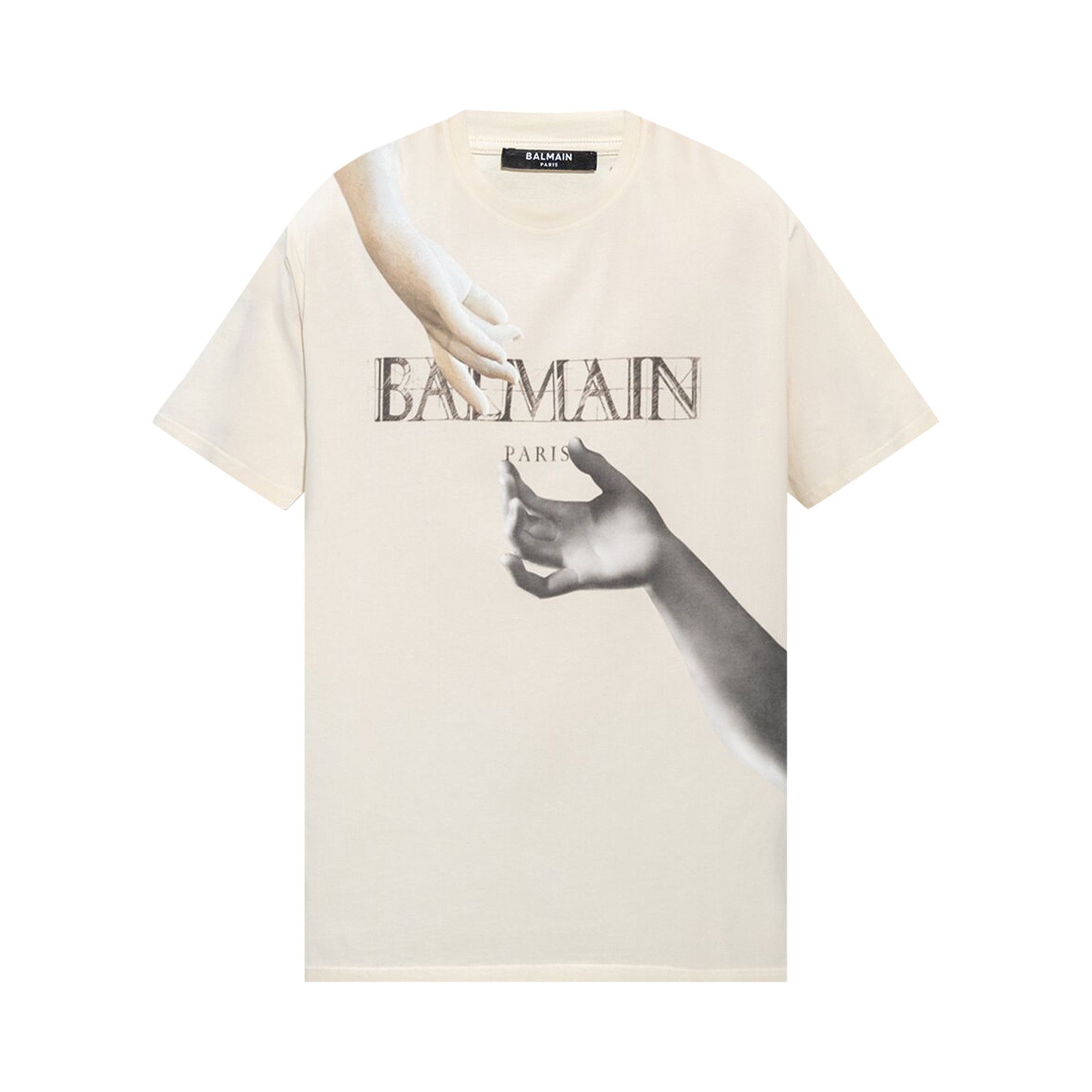 Buy Balmain Statue Printed T-Shirt 'Blanc/Marron' - AH0EG010GC81