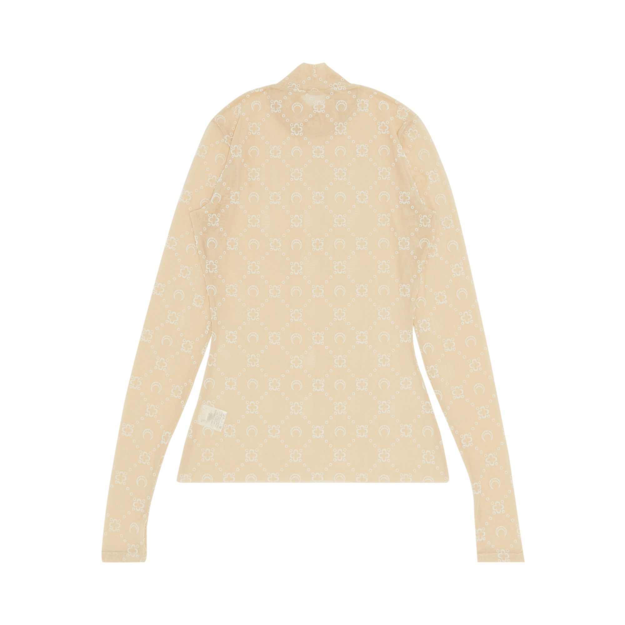 Buy Marine Serre Moonogram Flocked Mesh Second Skin Top 'White On
