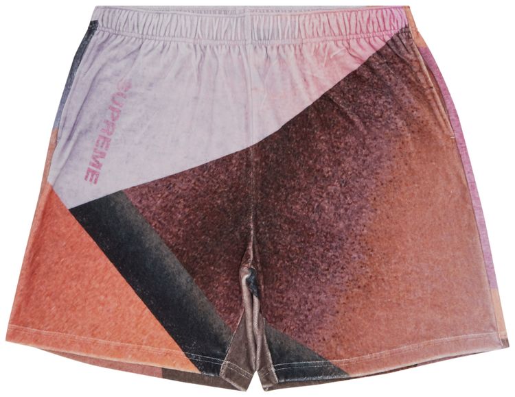 Supreme Geo Velour Short Pink