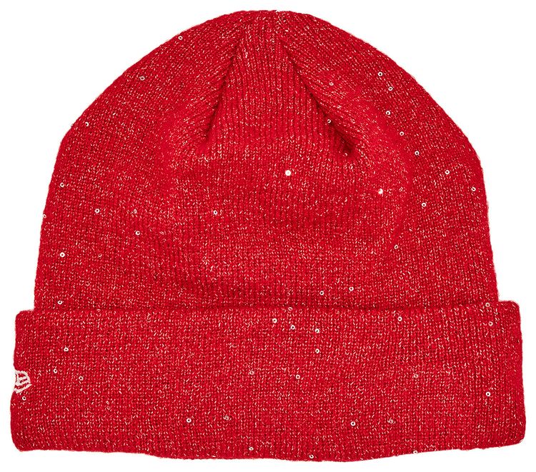 Supreme x New Era Metallic Arc Beanie Red