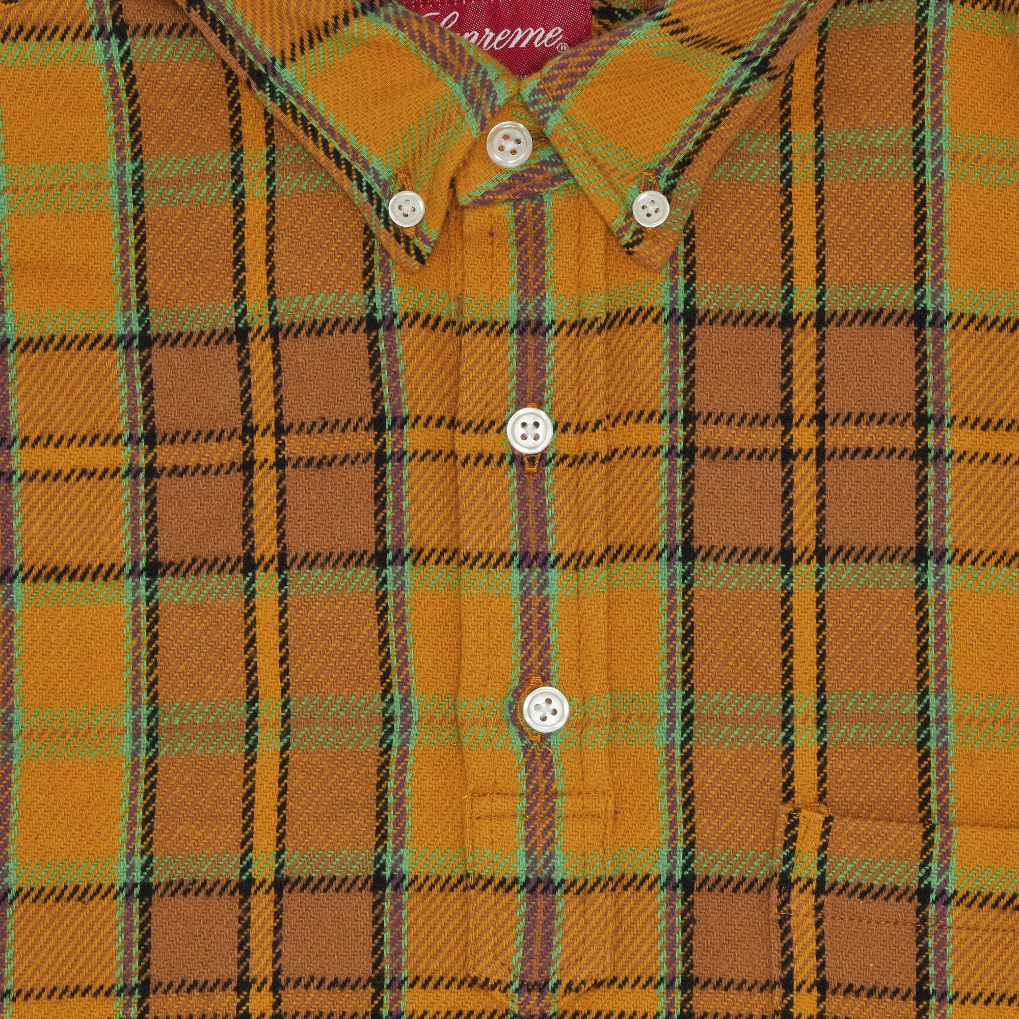Buy Supreme Pullover Plaid Flannel Shirt 'Gold' - SS23S14 GOLD