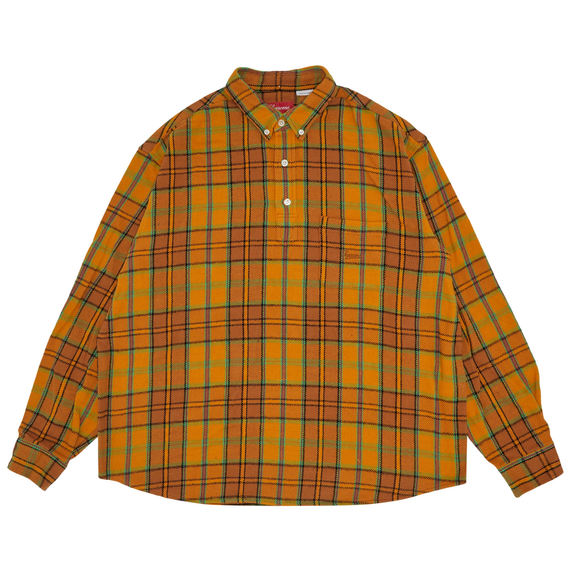 Buy Supreme Pullover Plaid Flannel Shirt 'Gold' - SS23S14 GOLD | GOAT