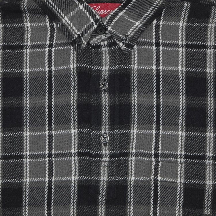 Supreme Pullover Plaid Flannel Shirt Black