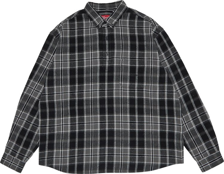 Supreme Pullover Plaid Flannel Shirt 'Black'