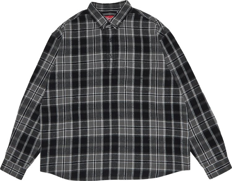 Supreme Pullover Plaid Flannel Shirt Black