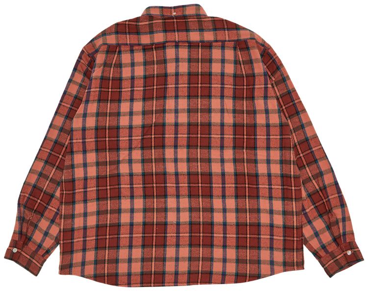 Supreme Pullover Plaid Flannel Shirt Pink