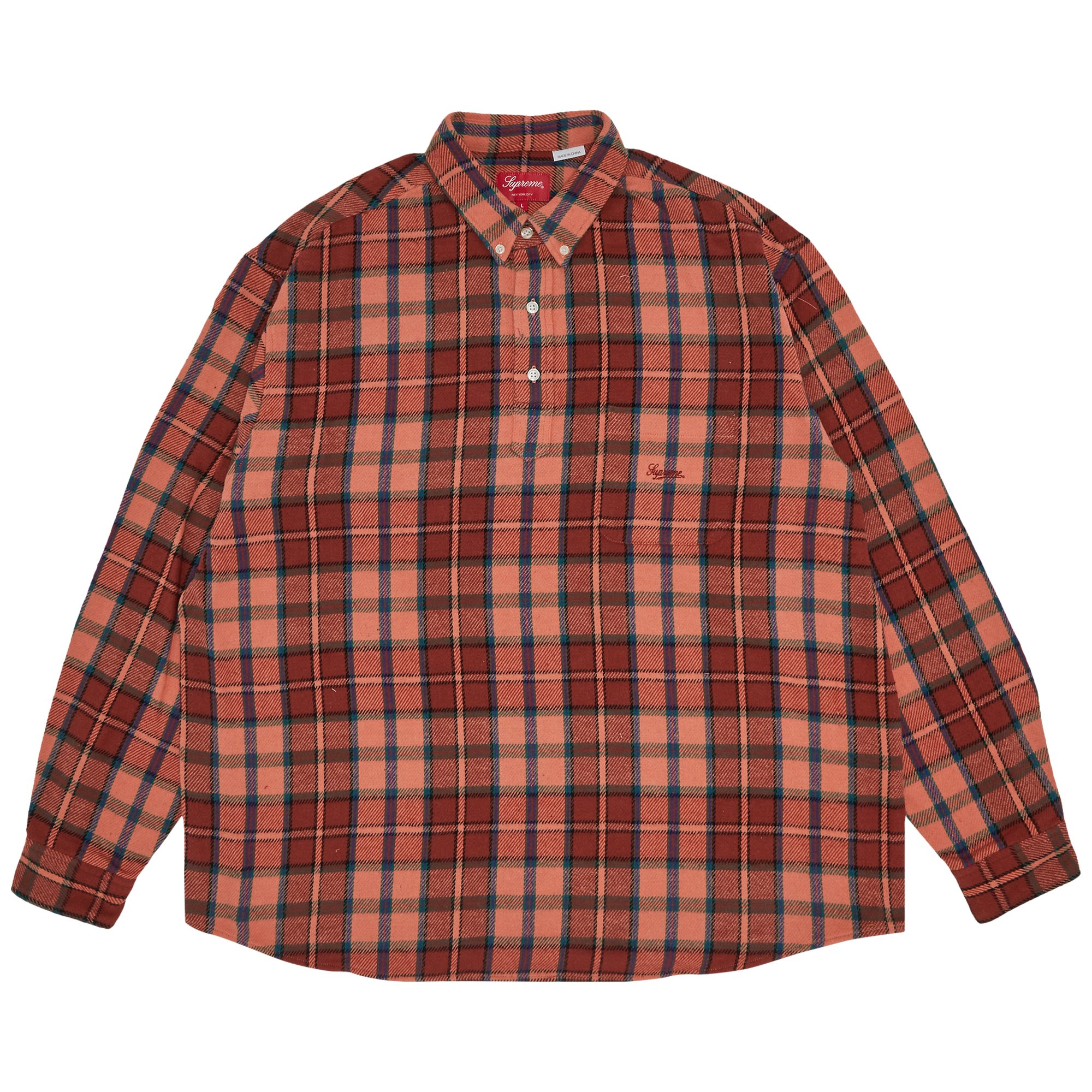 Buy Supreme Pullover Plaid Flannel Shirt 'Pink' - SS23S14 PINK