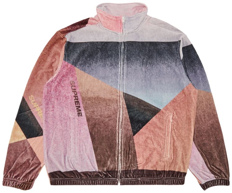 Supreme Geo Velour Track Jacket Pink
