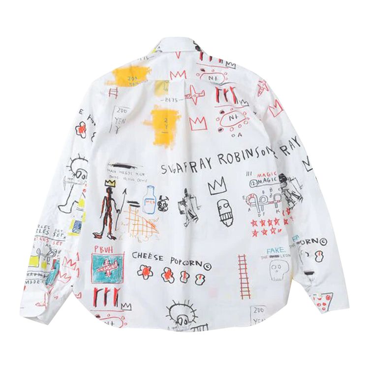 Junya Watanabe Jean Michel Basquiat Broad Print Shirt White