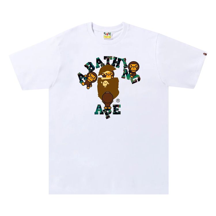 BAPE Thermography College Milo Tee White