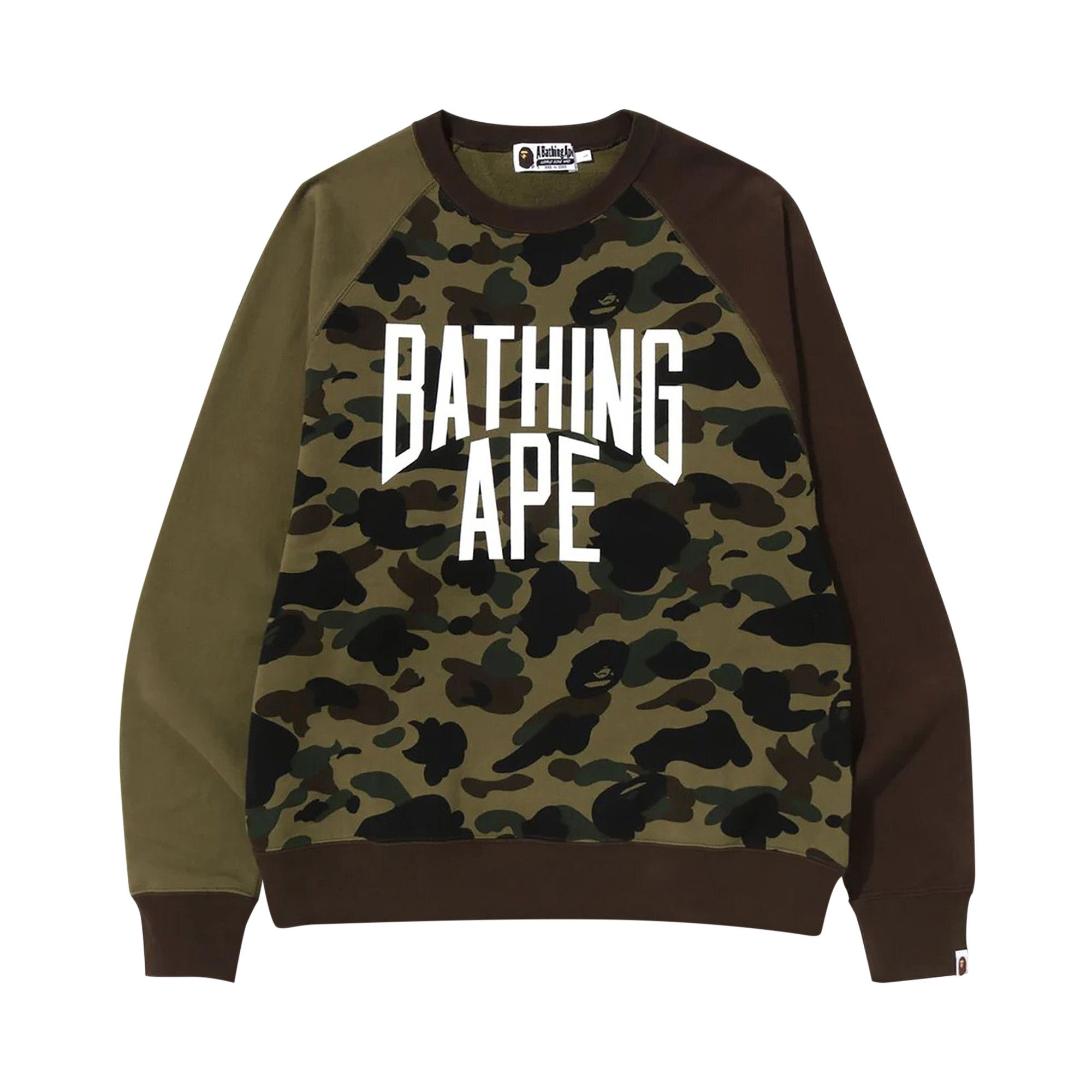 Buy BAPE 1st Camo Crazy Bathing Ape Relaxed Fit Crewneck Green 1J30 113 010 GREEN GOAT AU