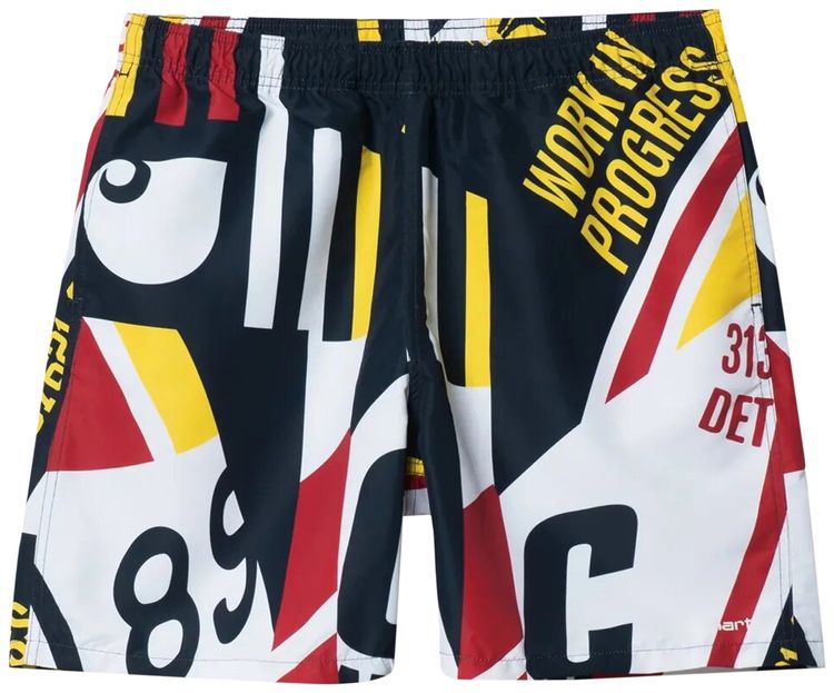 Carhartt WIP Island Swim Trunks 'Marina Print, Arcade/White'