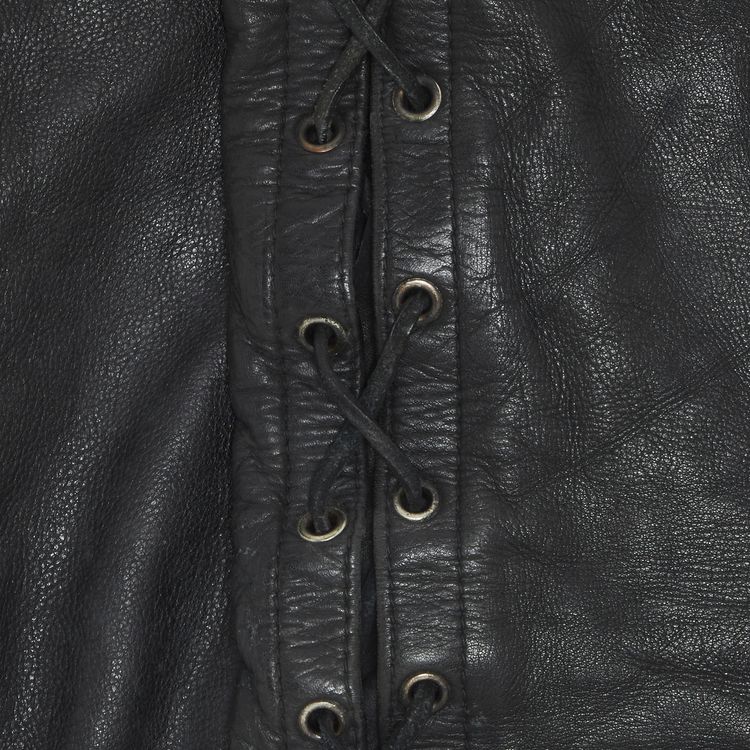 Vintage Maison Margiela Artisanal Leather Side Lace Up Trousers Black