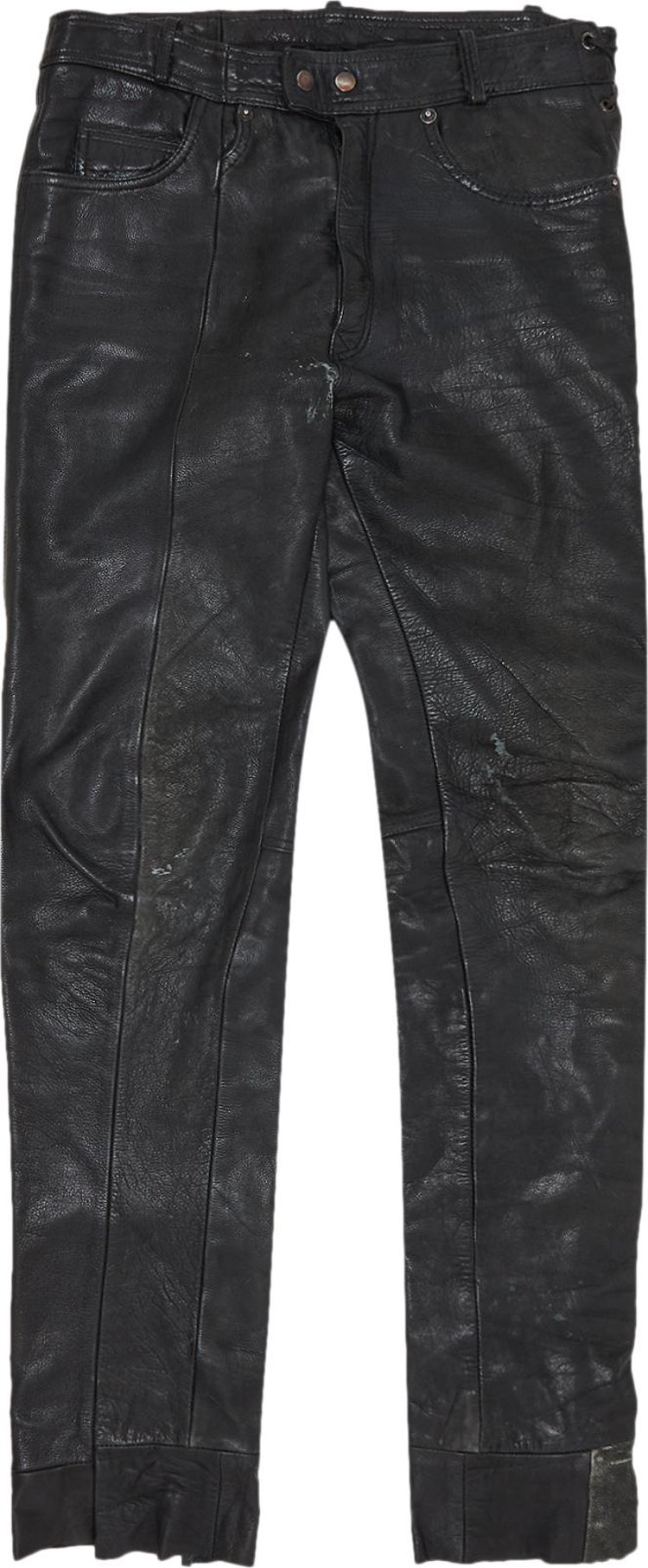 Vintage Maison Margiela Artisanal Leather Side Lace Up Trousers 'Black'