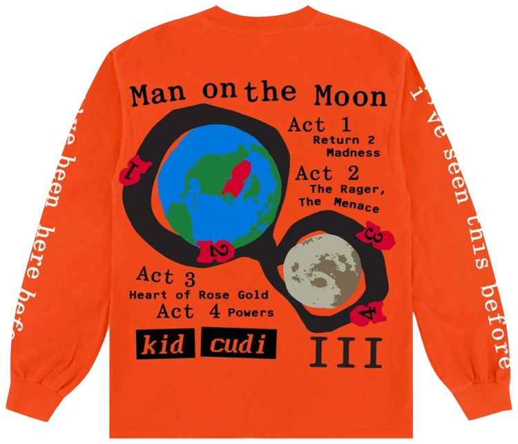 Cactus Plant Flea Market x Kid Cudi MOTM III Return 2 Madness Long Sleeve T Shirt Orange