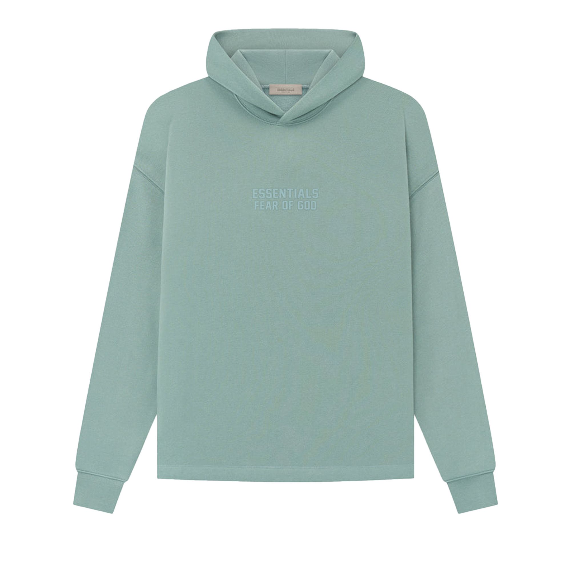 Fear of god essentials green hoodie best sale