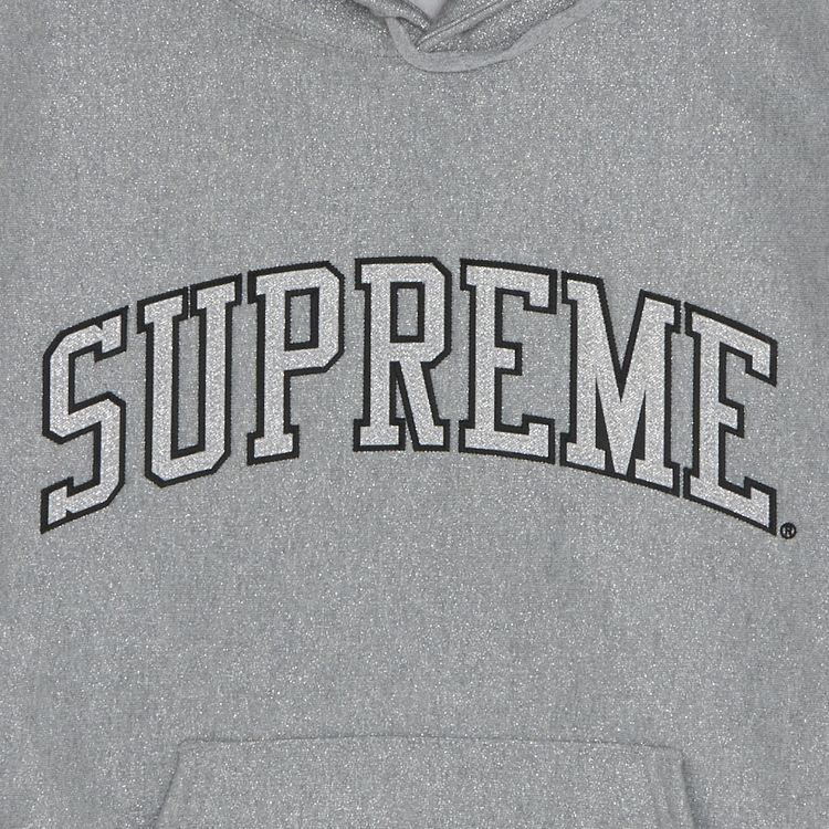 Supreme Glitter Arc Hooded Sweatshirt Grey