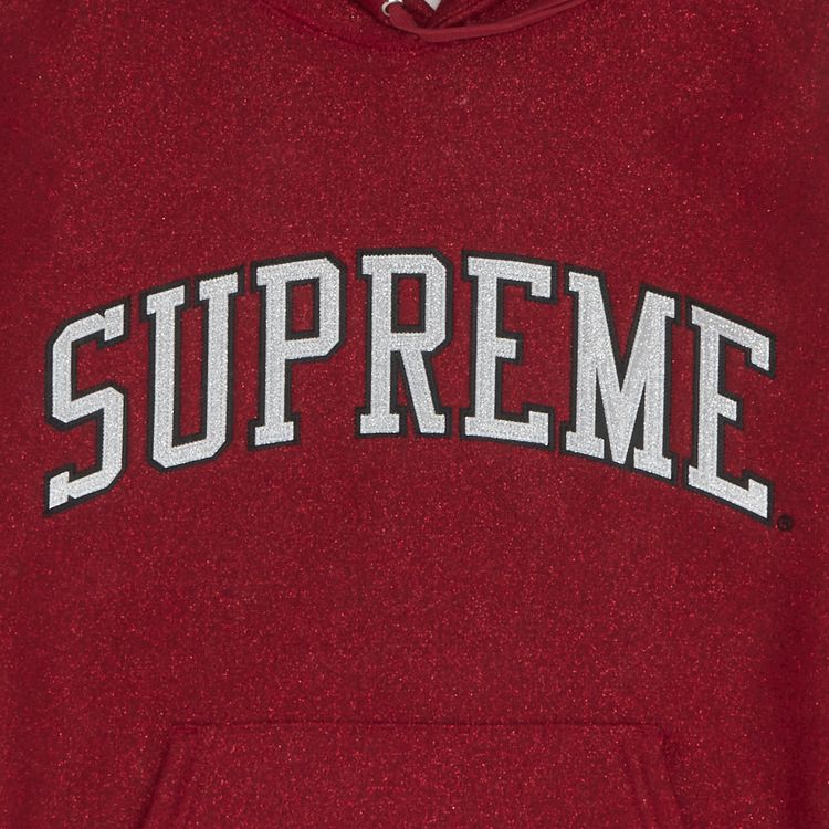 Supreme Glitter Arc Hooded Sweatshirt Red