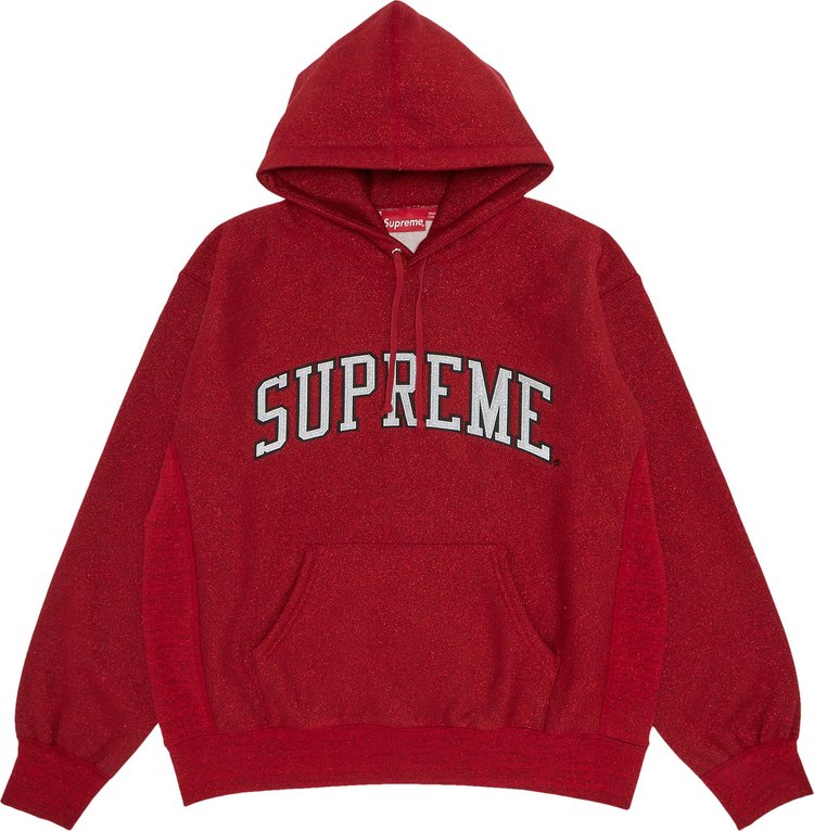 Supreme Glitter Arc Hooded Sweatshirt 'Red'