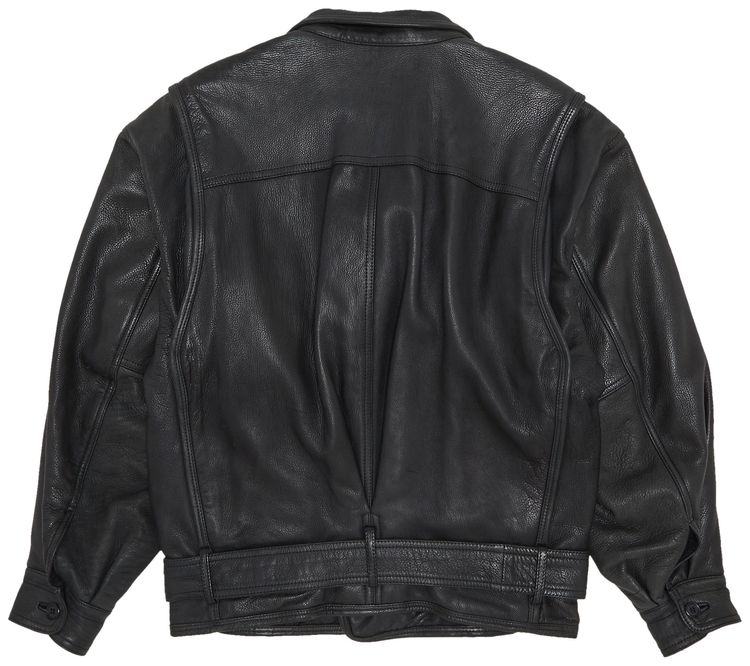 Vintage Issey Miyake Belted Button Front Blouson Jacket Black