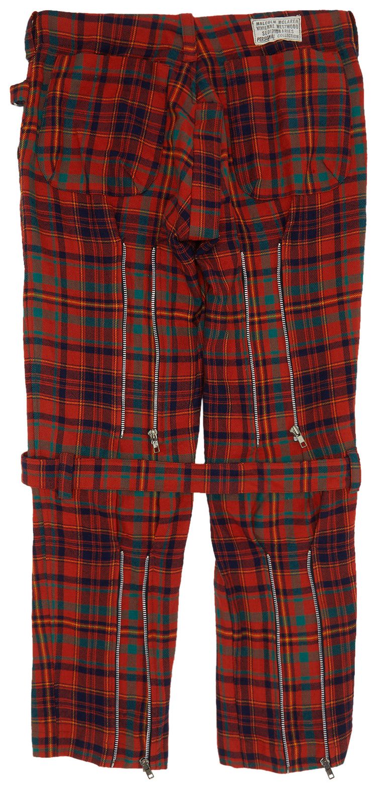 Vintage Vivienne Westwood Seditionaries Plaid Bondage Trousers Orange