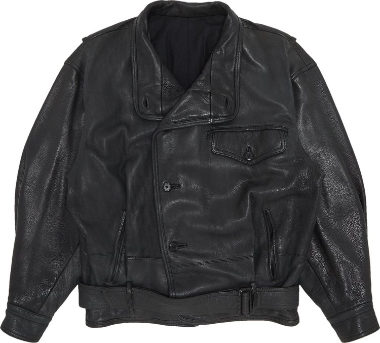 Vintage Issey Miyake Belted Button Front Blouson Jacket 'Black'