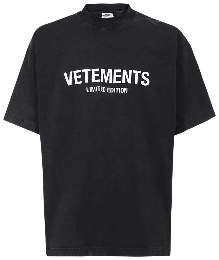 Vetements Logo Limited Edition T Shirt Washed Black
