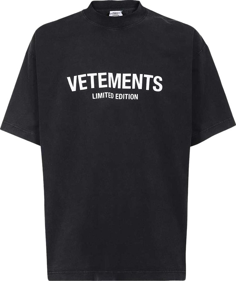 Buy Vetements Logo Limited Edition T-Shirt 'Black' - UE63TR720X BLAC | GOAT