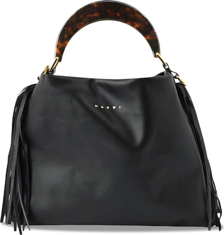 Marni Small Smooth Venice Hobo Bag Black