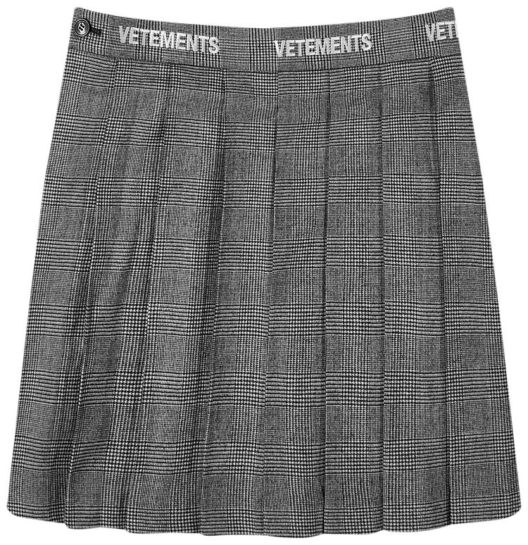 Vetements Logo School Girl Skirt Grey Check