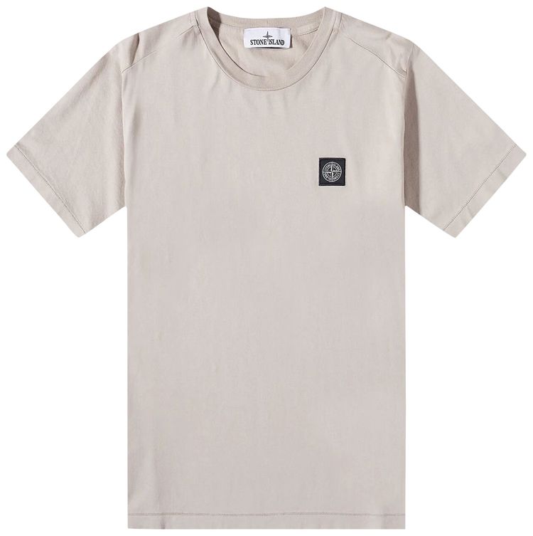 Stone Island Logo Patch T Shirt Dove Grey