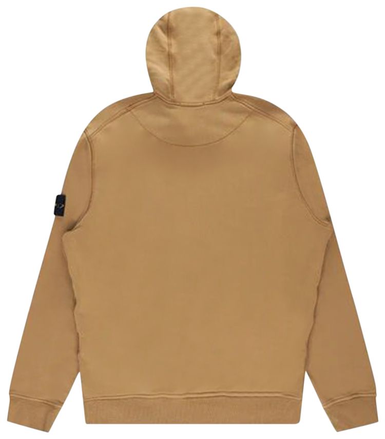 Stone Island Garment Dyed Fleece Hoodie Dark Beige