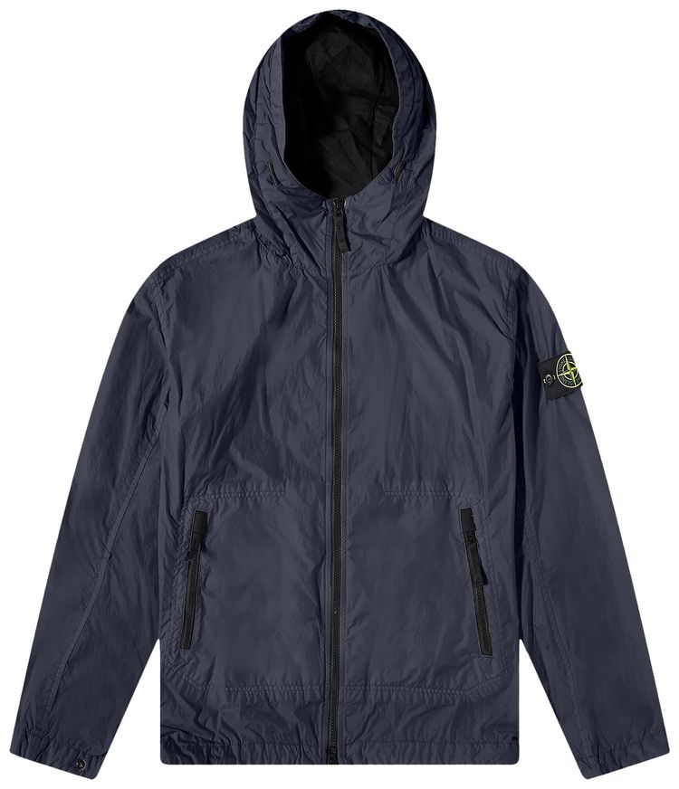 Stone Island Crinkle Reps Light Hooded Jacket Navy Blue