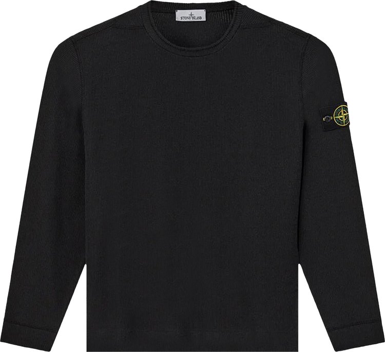Buy Stone Island Ribbed Fleece Sweatshirt 'Black' - 781565656 V0029