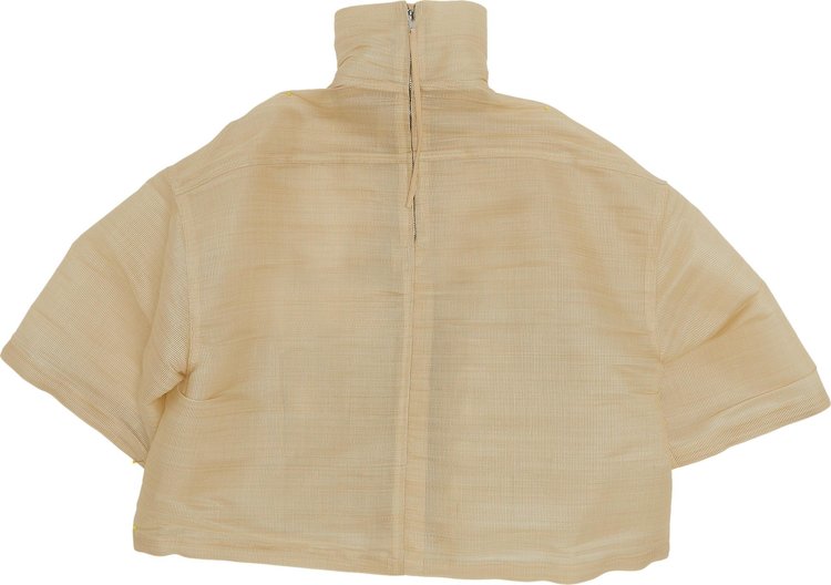 Rick Owens Horsehair Woven Cropped Jumbo Windbreaker Beige