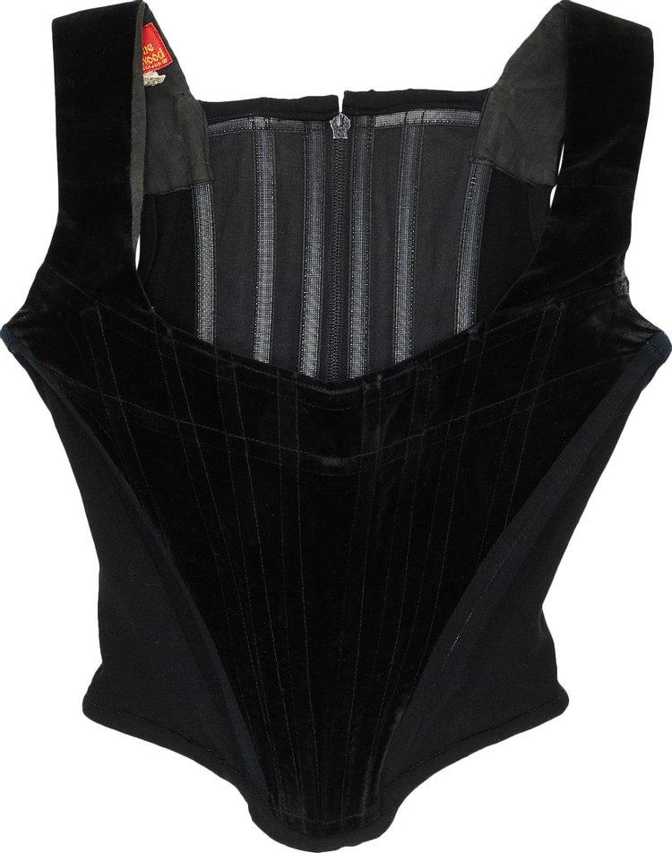 Vintage Vivienne Westwood Zippered Velvet Corset 'Black'