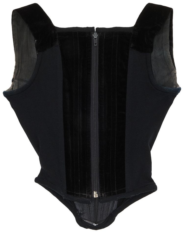 Vintage Vivienne Westwood Zippered Velvet Corset Black