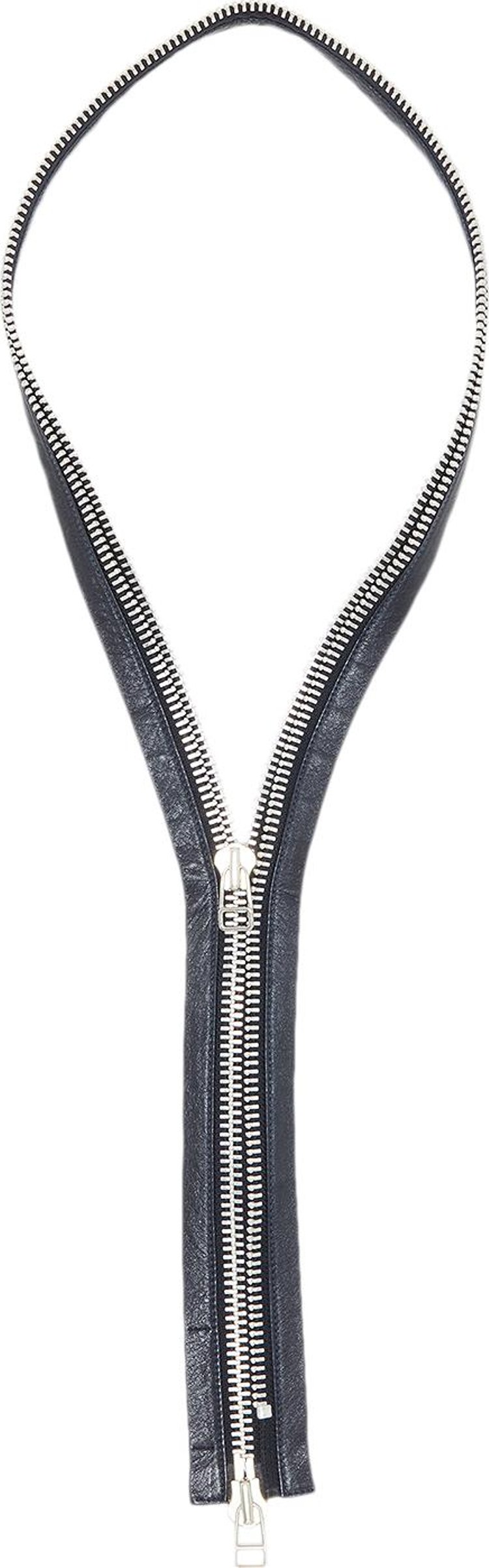Vintage Helmut Lang Double Zip Necklace Bondage Tie 'Blue'