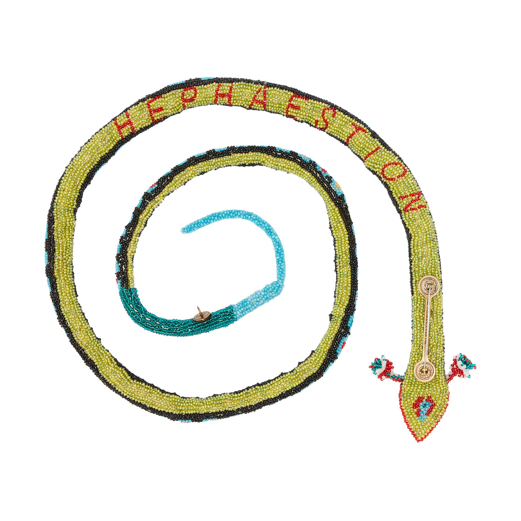 Buy Gucci Hephaestion Beaded Snake Brooch Necklace Multicolor 0047 100000606HBSB MULT GOAT